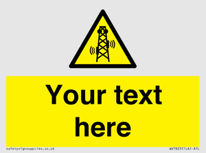 Custom warning RF radiation transmitter